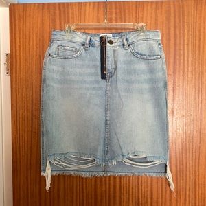 William Rast Distressed Jean Skirt